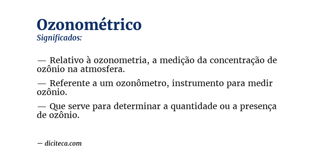 Significado de ozonométrico