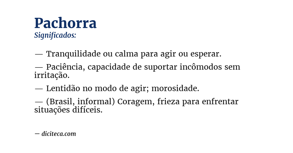 Significado de pachorra