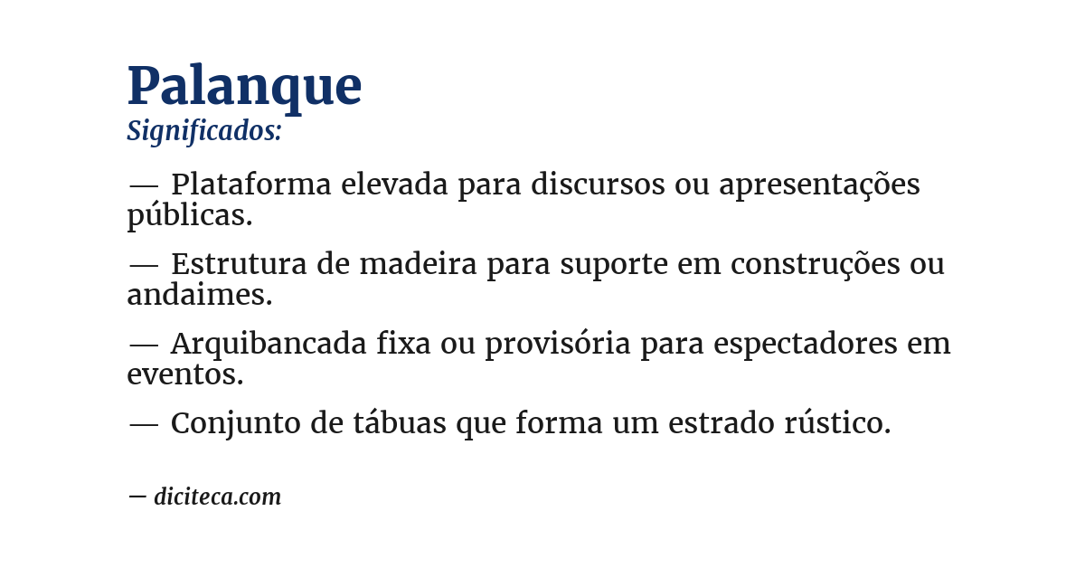 Significado de palanque