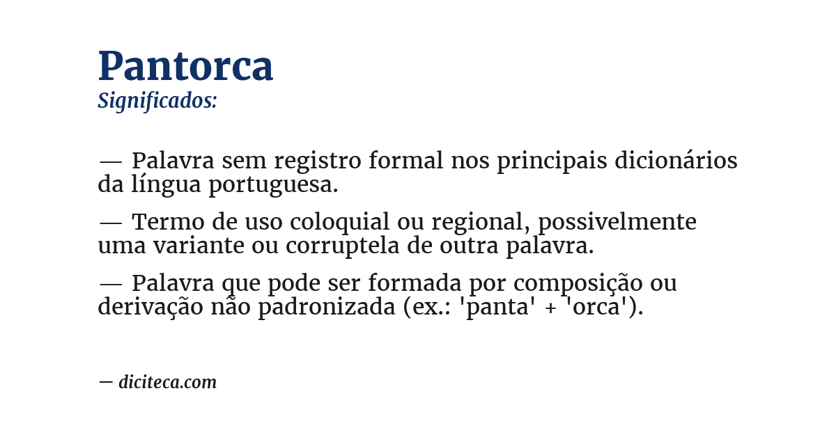 Significado de pantorca