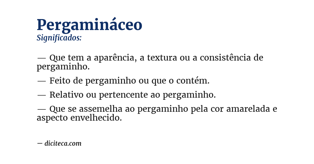 Significado de pergamináceo