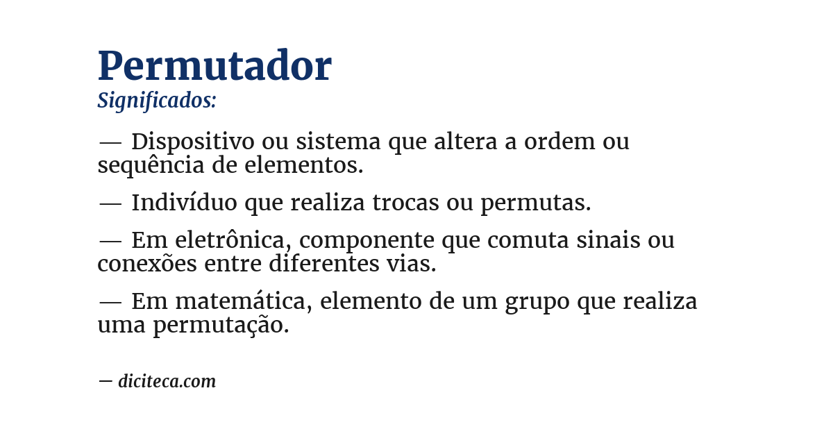 Significado de permutador