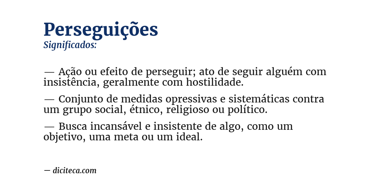Significado de perseguições