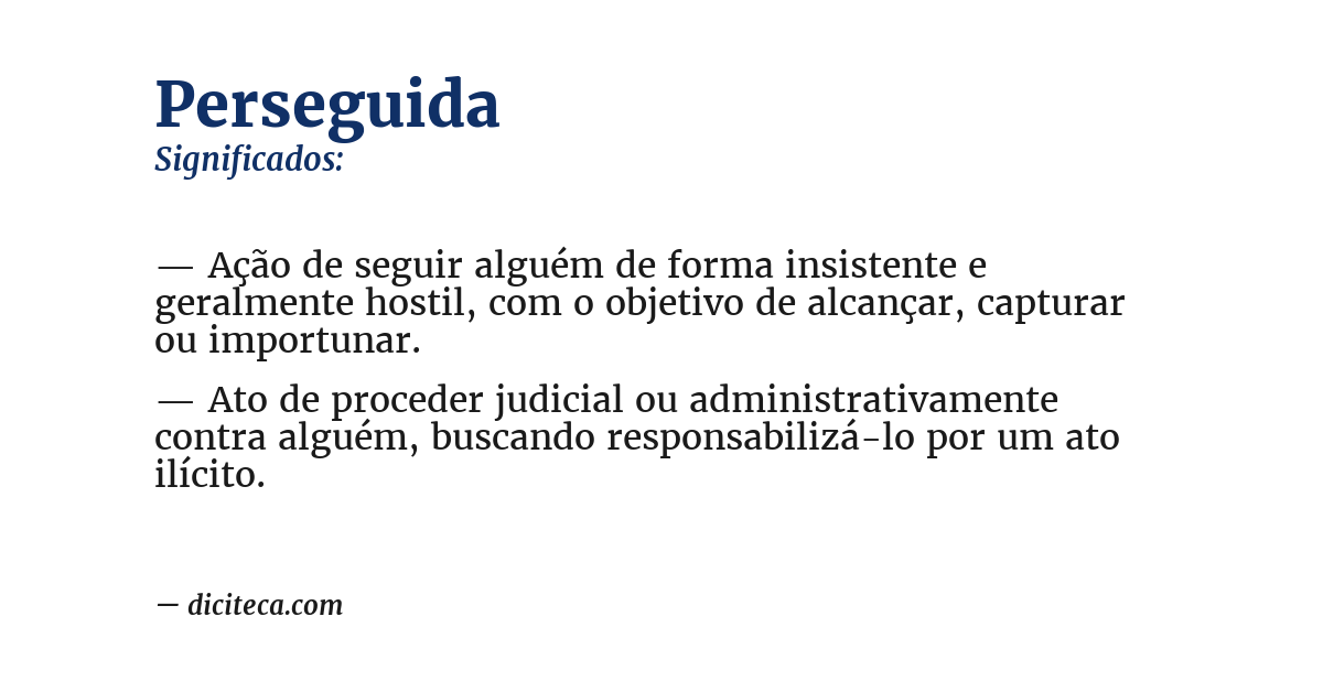 Significado de perseguida