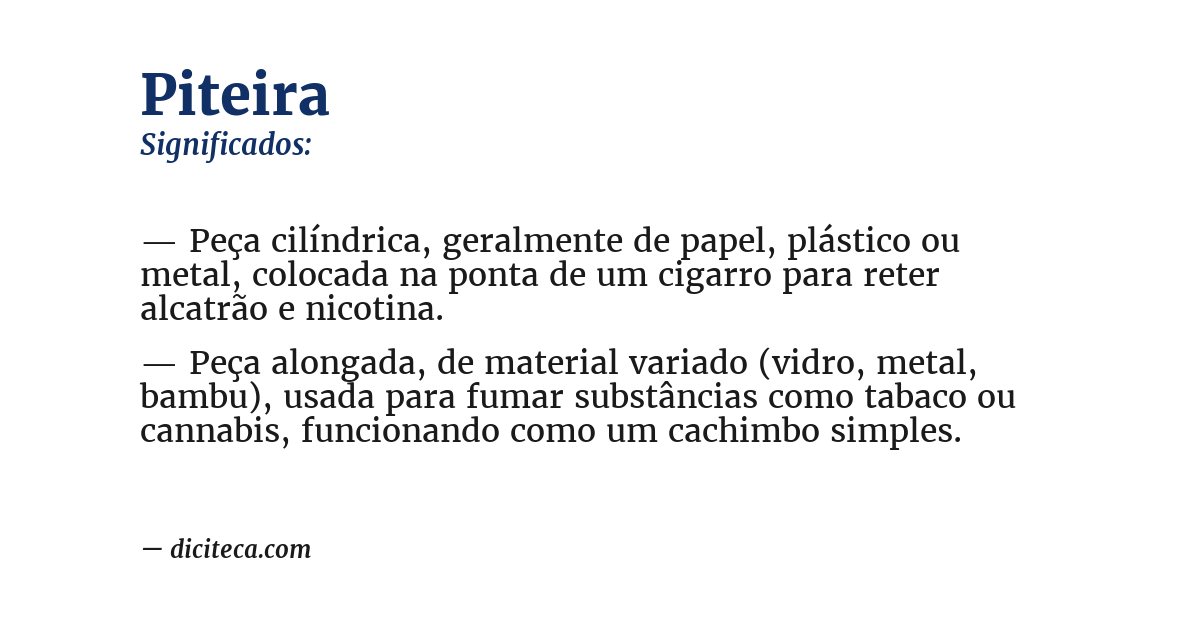 Significado de piteira