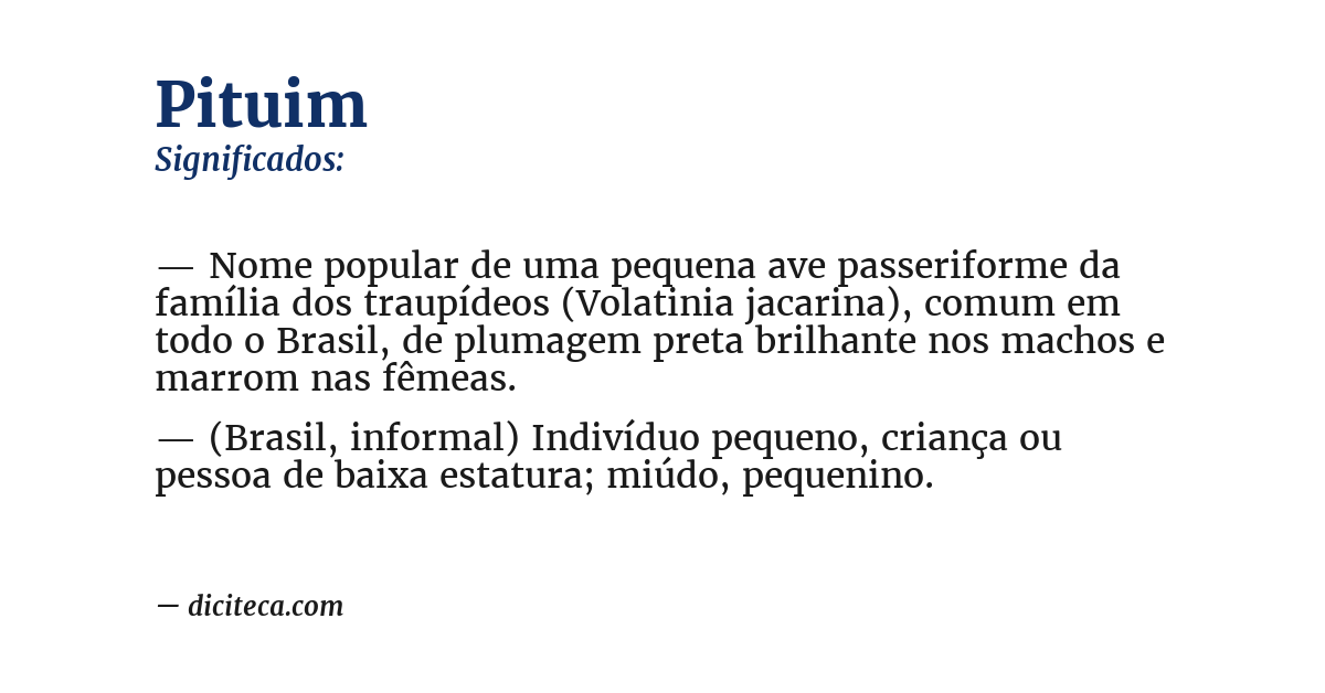 Significado de pituim