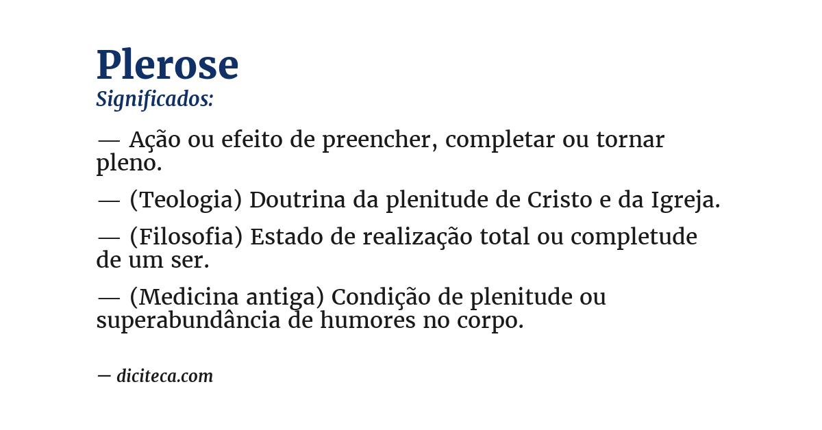 Significado de plerose