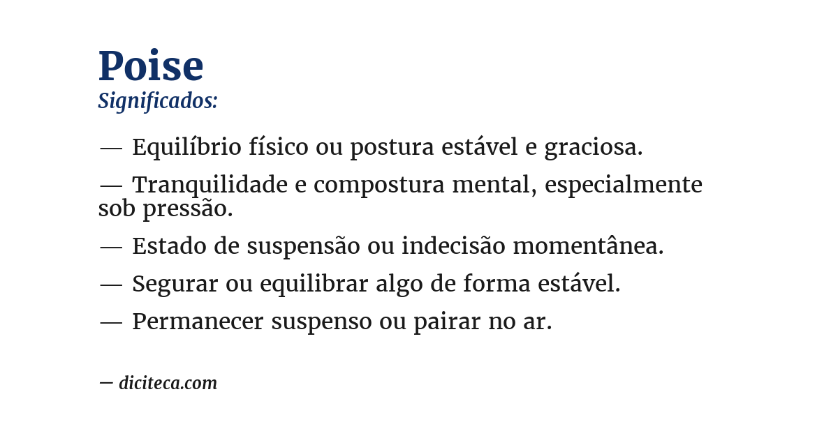 Significado de poise
