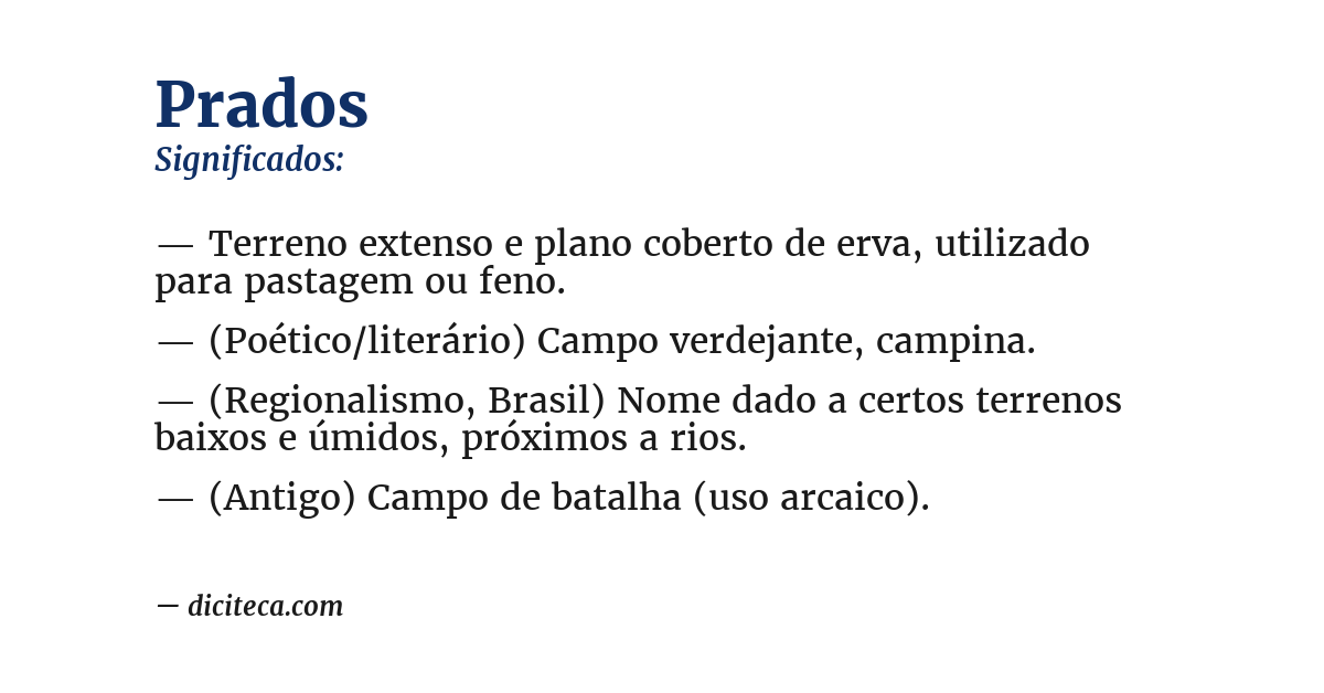 Significado de prados