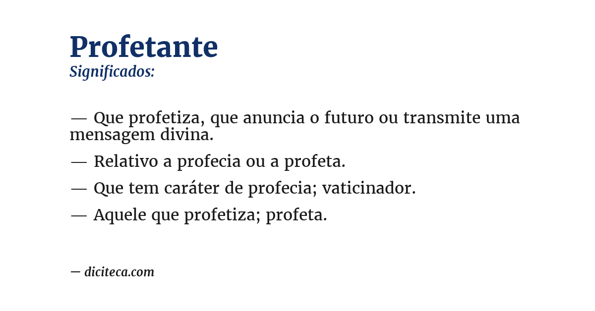 Significado de profetante
