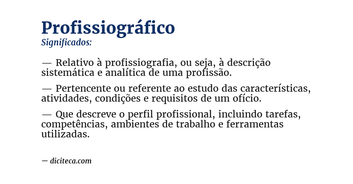 Significado de profissiográfico