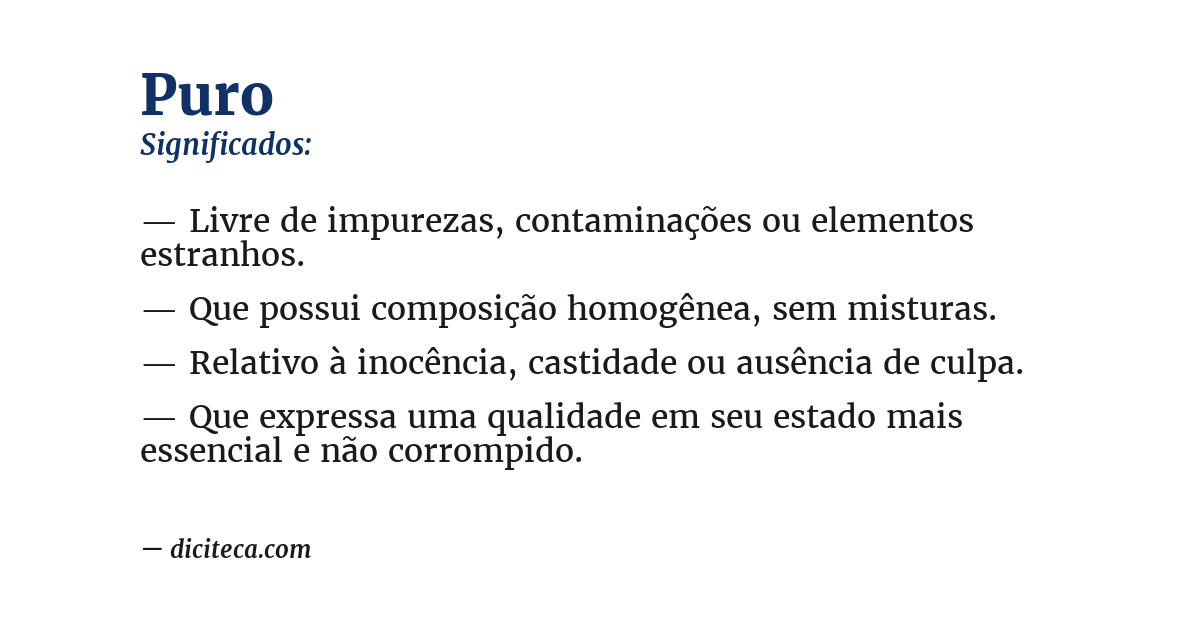 Significado de puro