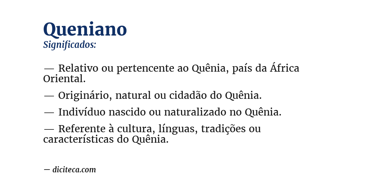 Significado de queniano
