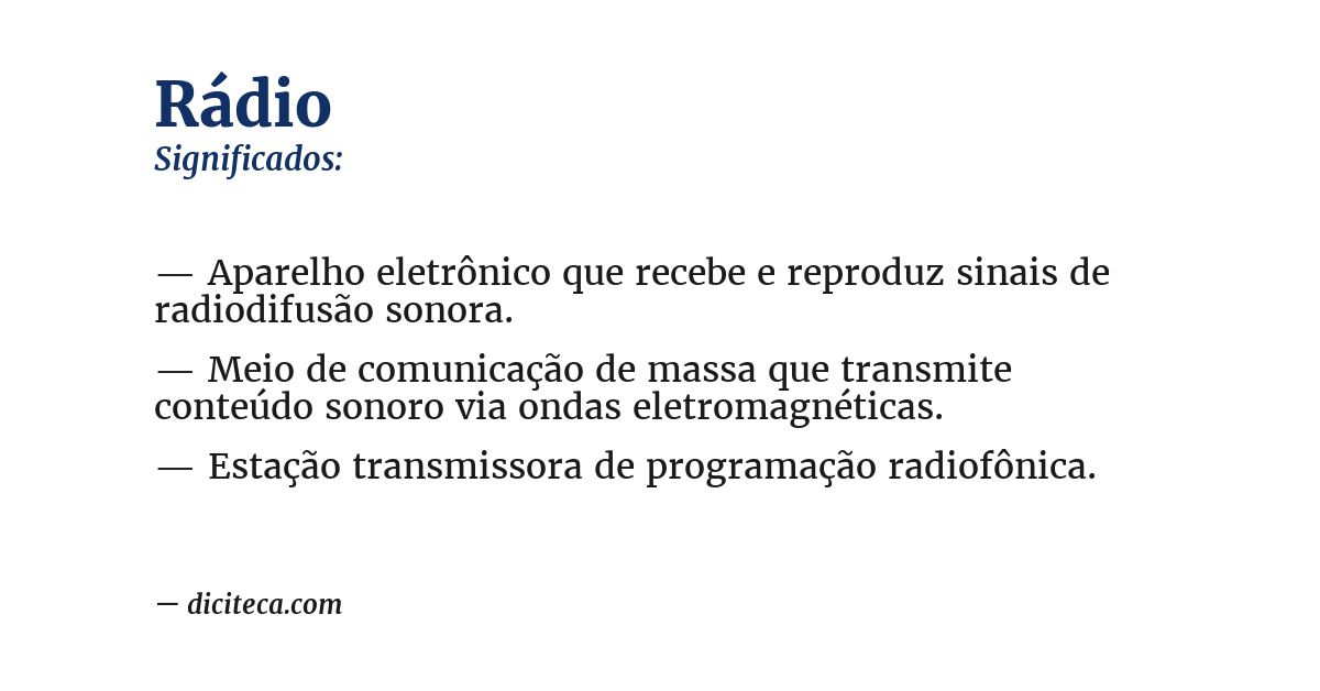 Significado de rádio