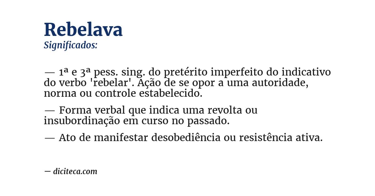 Significado de rebelava