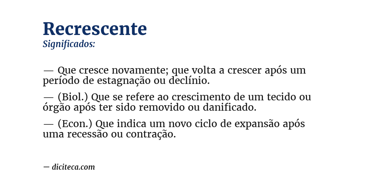 Significado de recrescente