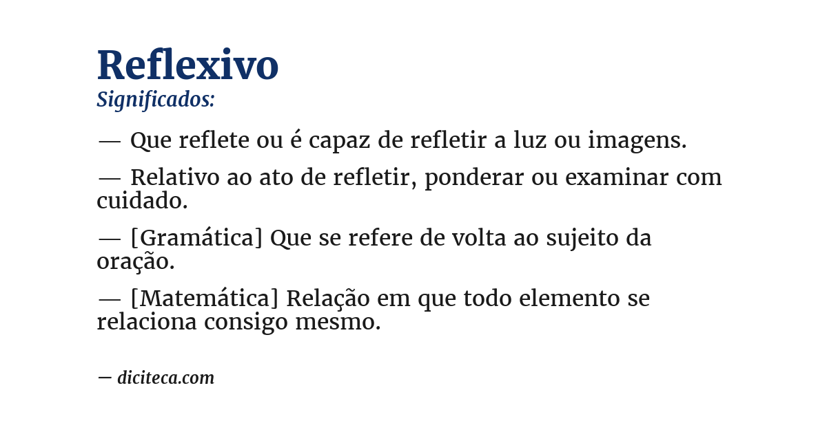 Significado de reflexivo