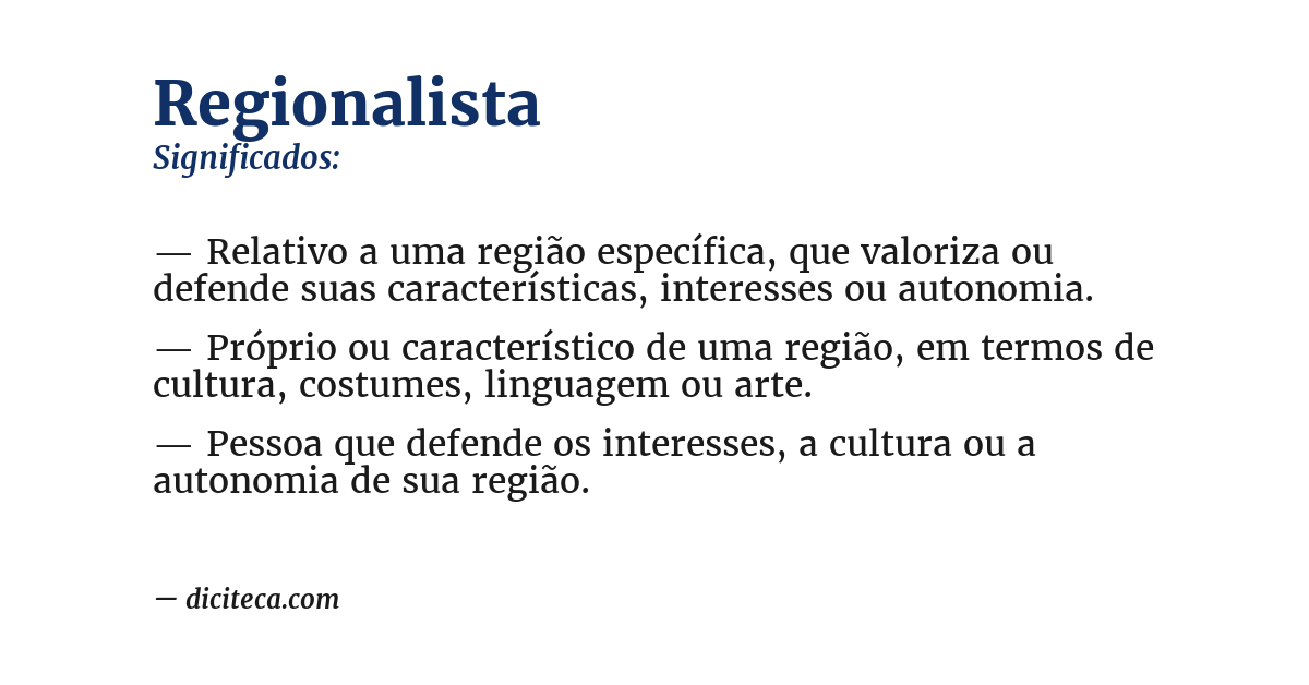 Significado de regionalista