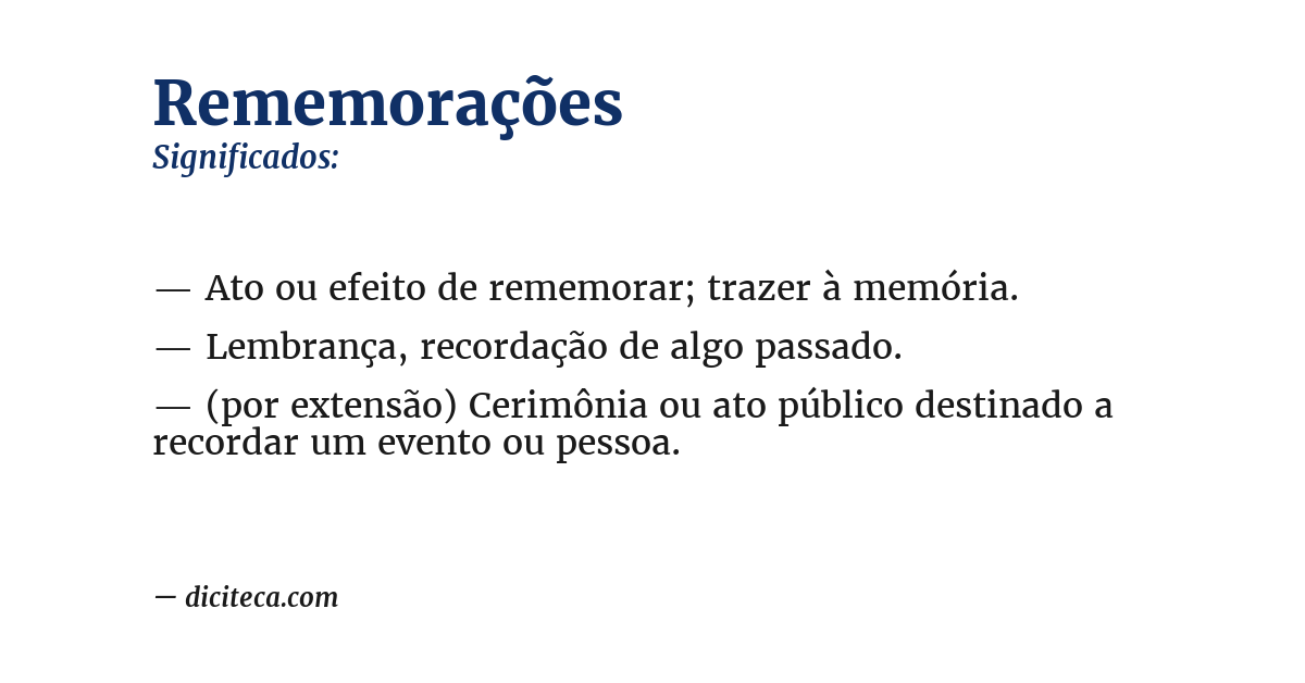 Significado de rememorações
