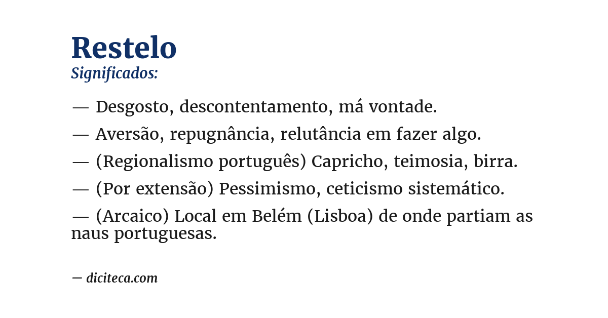 Significado de restelo