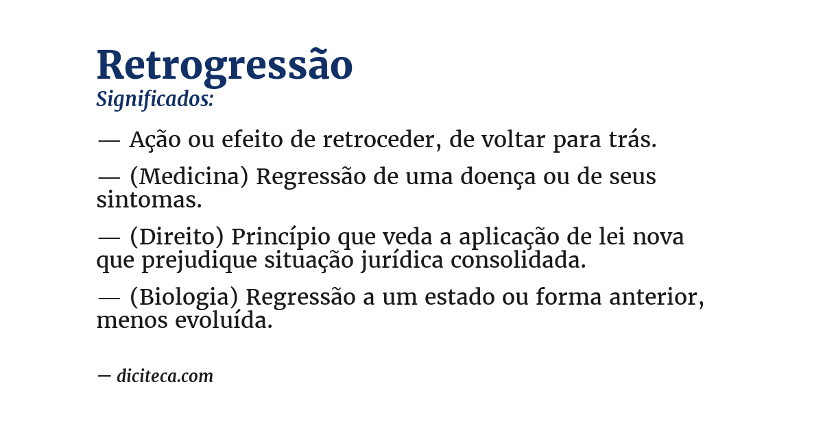 Significado de retrogressão