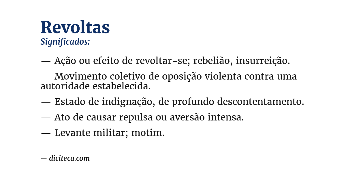 Significado de revoltas