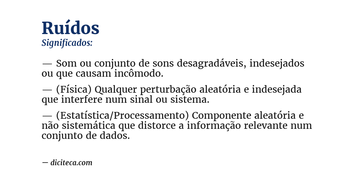 Significado de ruídos