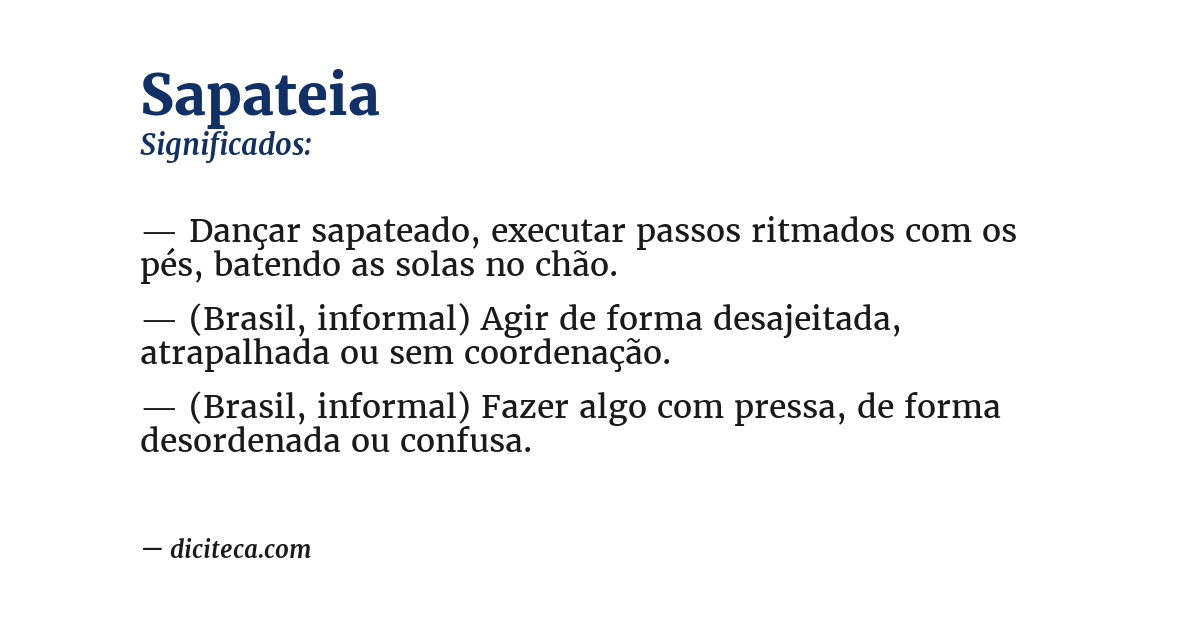 Significado de sapateia