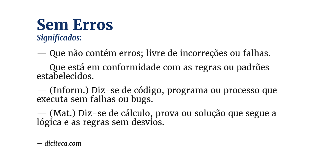 Significado de sem erros