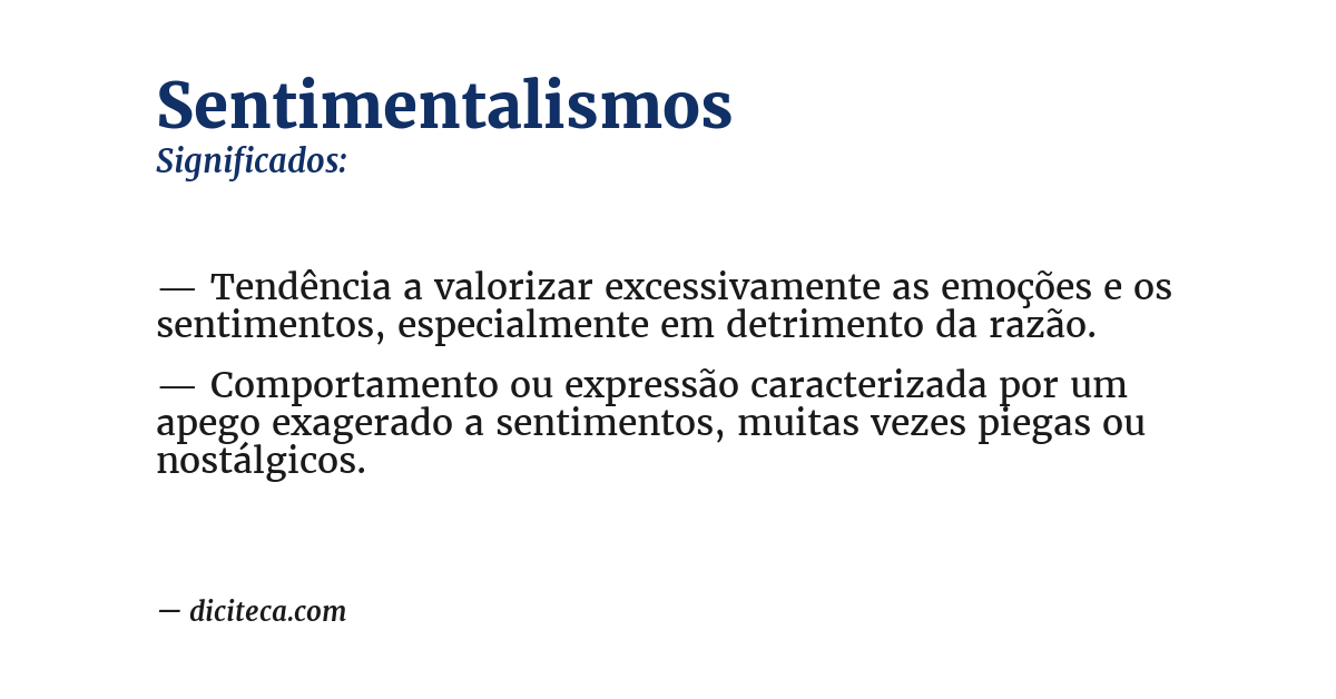 Significado de sentimentalismos