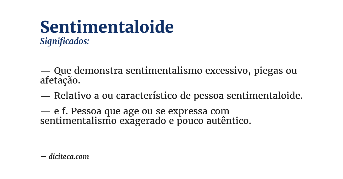 Significado de sentimentaloide