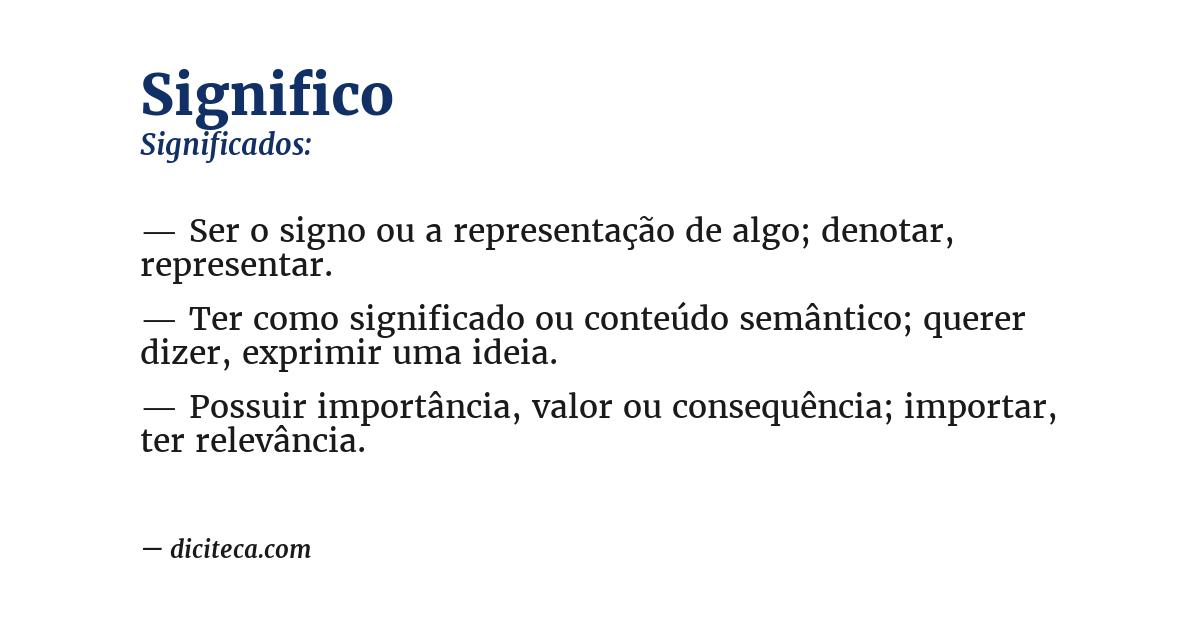 Significado de significo
