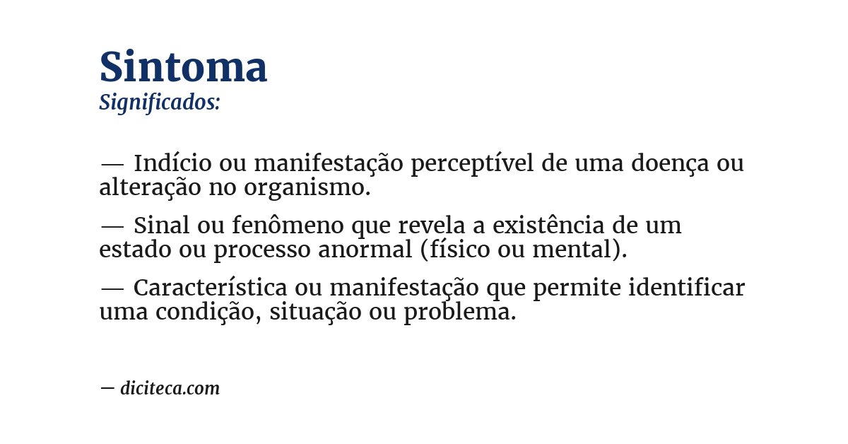 Significado de sintoma