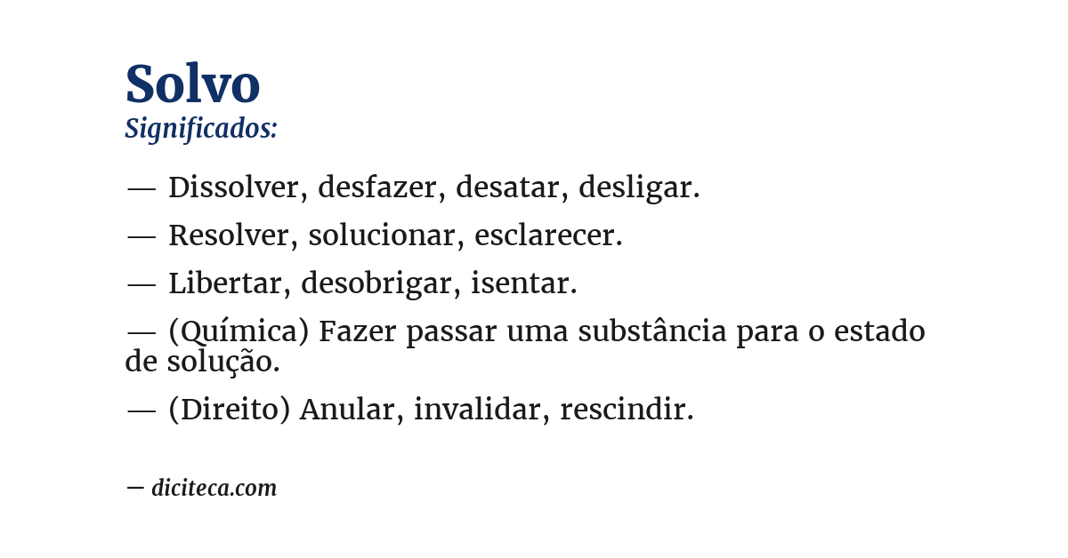 Significado de solvo