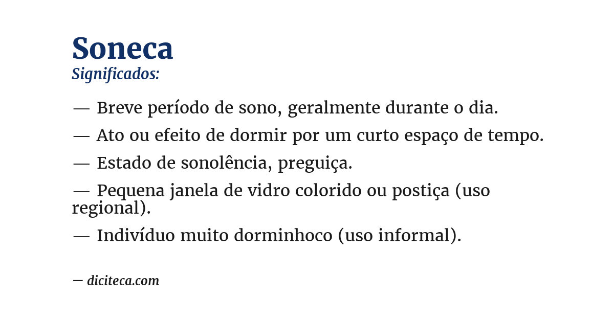 Significado de soneca