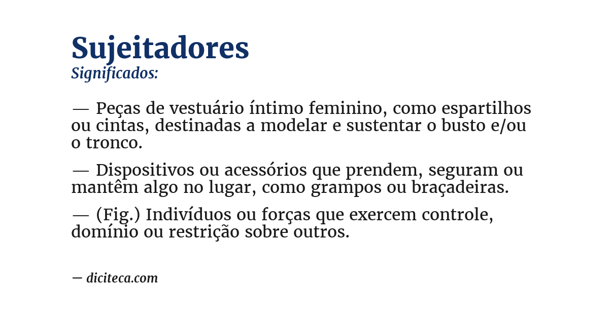 Significado de sujeitadores