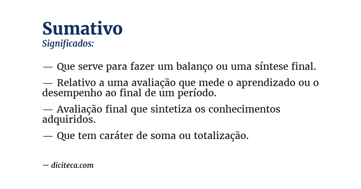 Significado de sumativo
