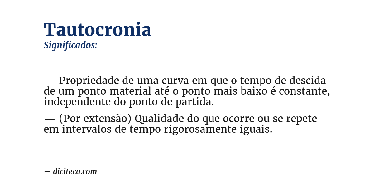 Significado de tautocronia