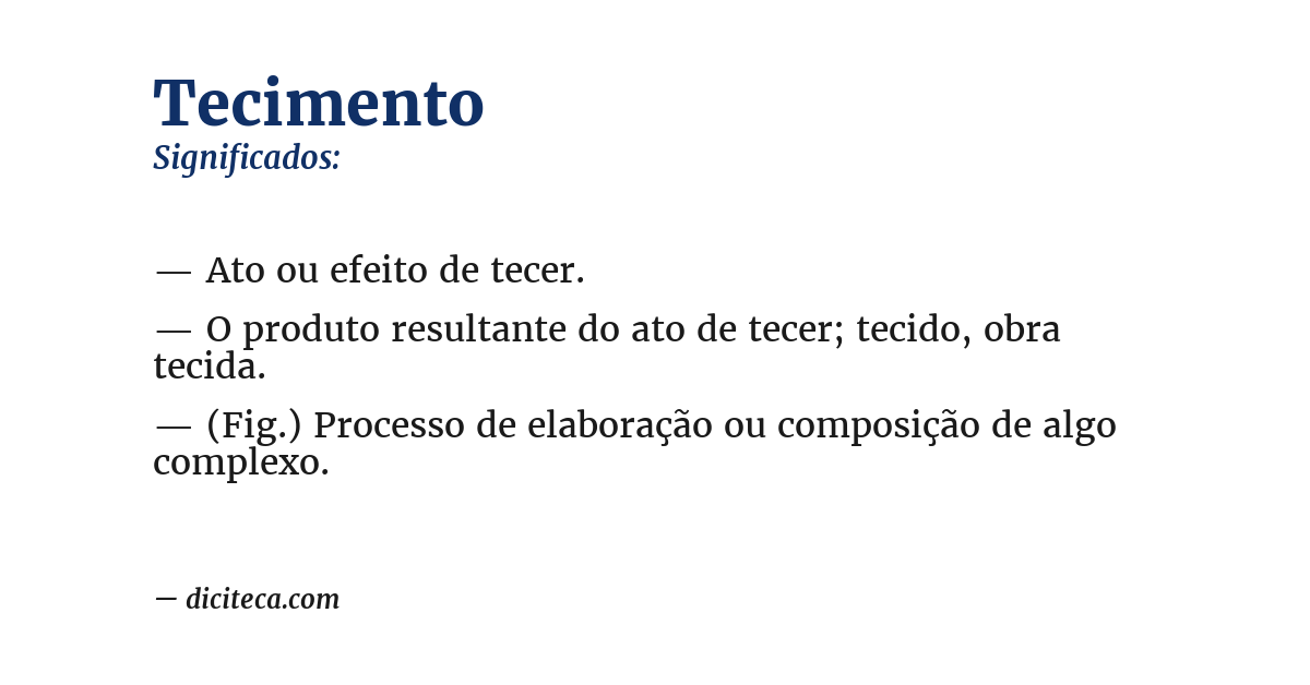 Significado de tecimento
