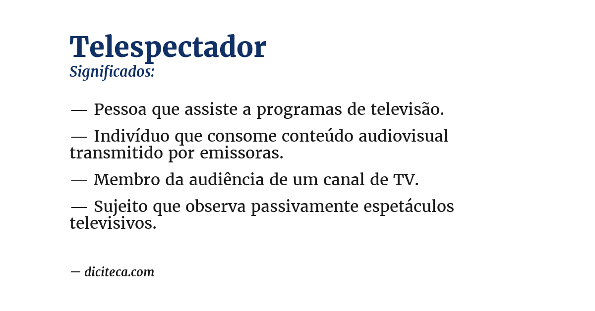 Significado de telespectador