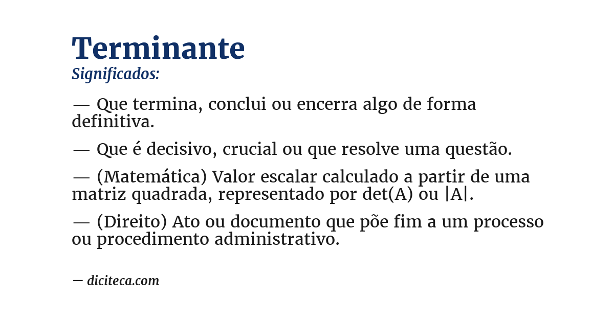 Significado de terminante