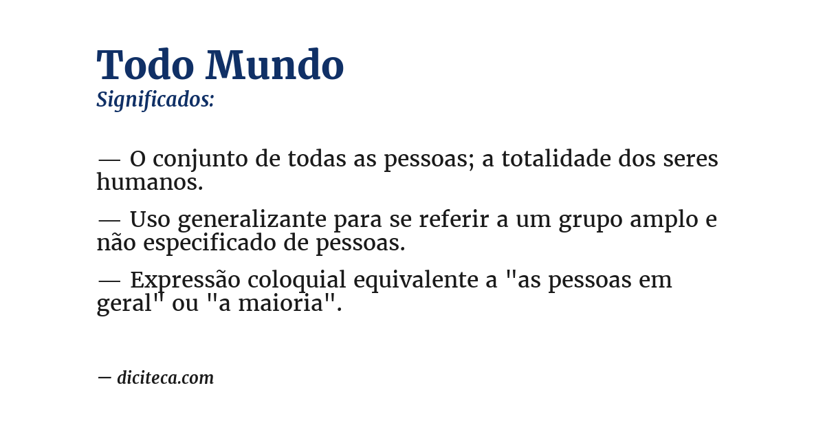 Significado de todo mundo