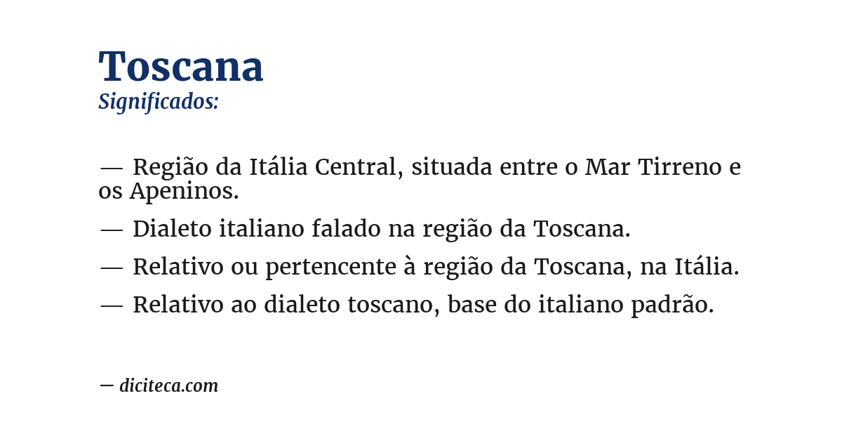 Significado de toscana