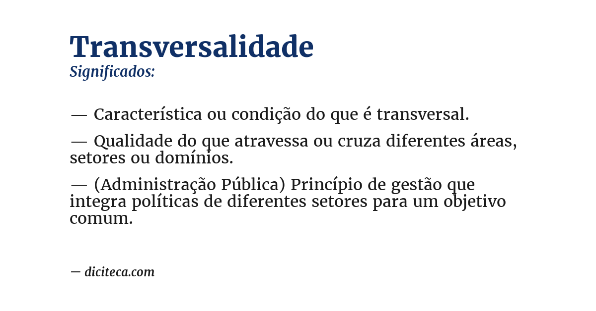 Significado de transversalidade