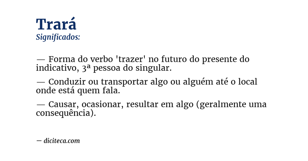 Significado de trará