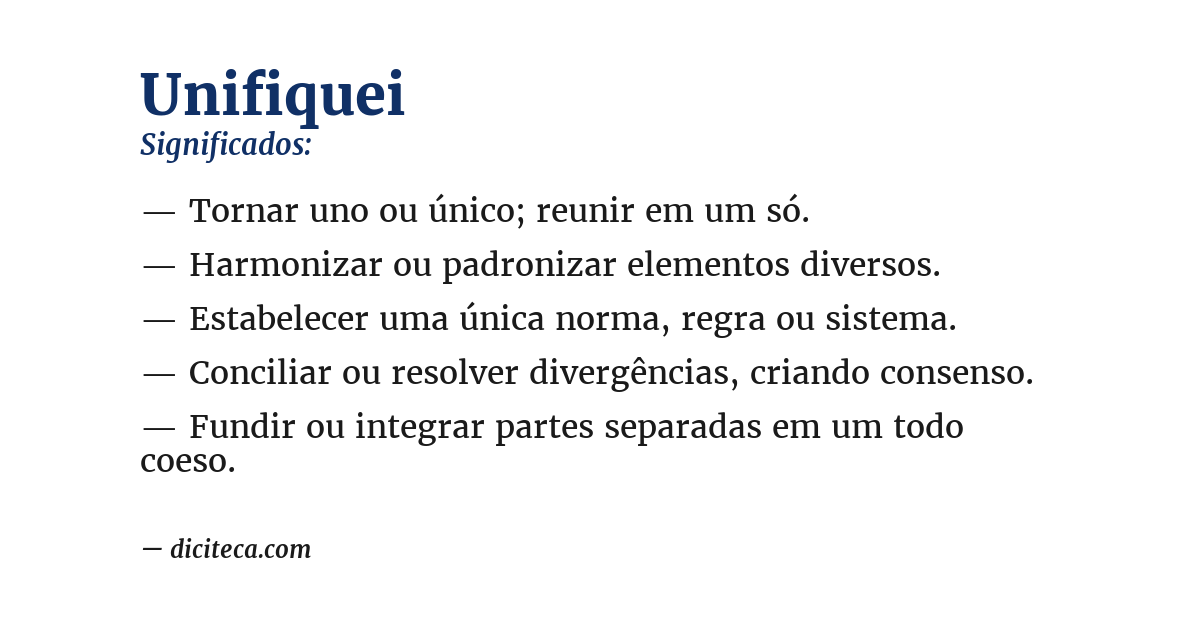 Significado de unifiquei