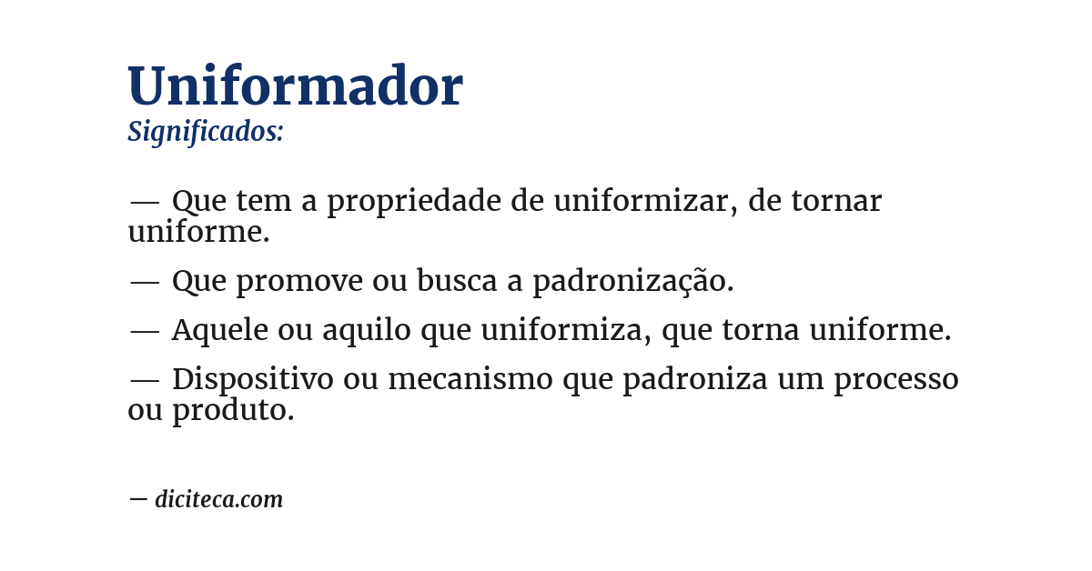 Significado de uniformador