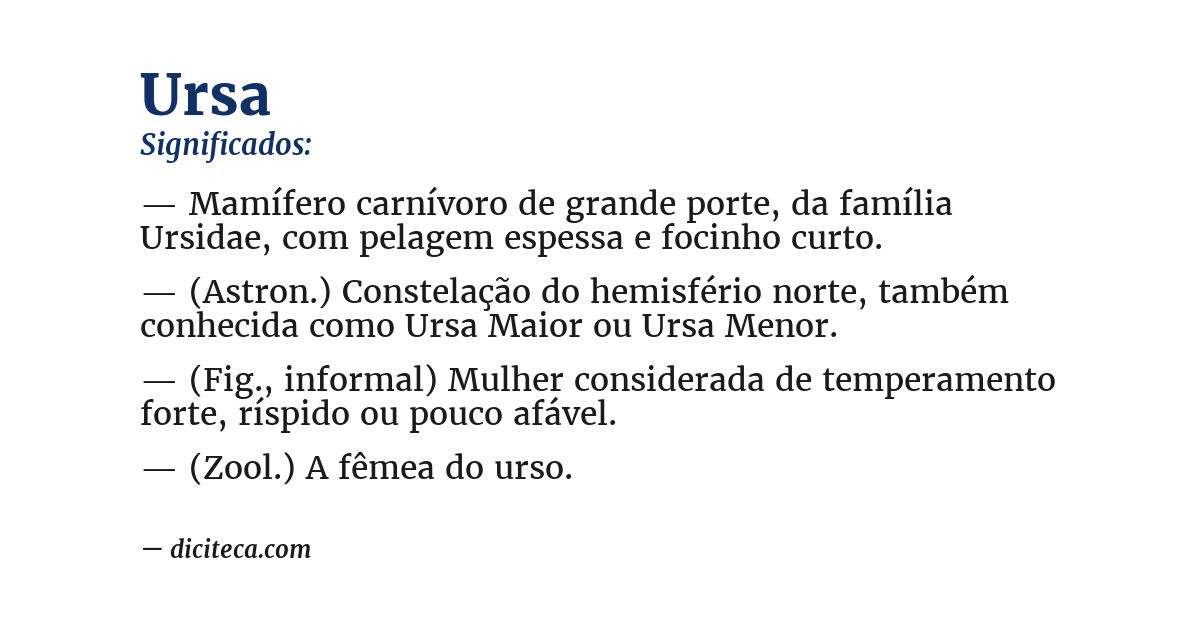 Significado de ursa