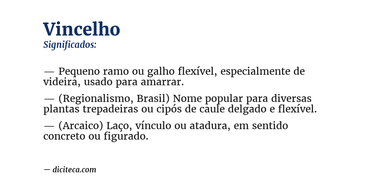 Significado de vincelho
