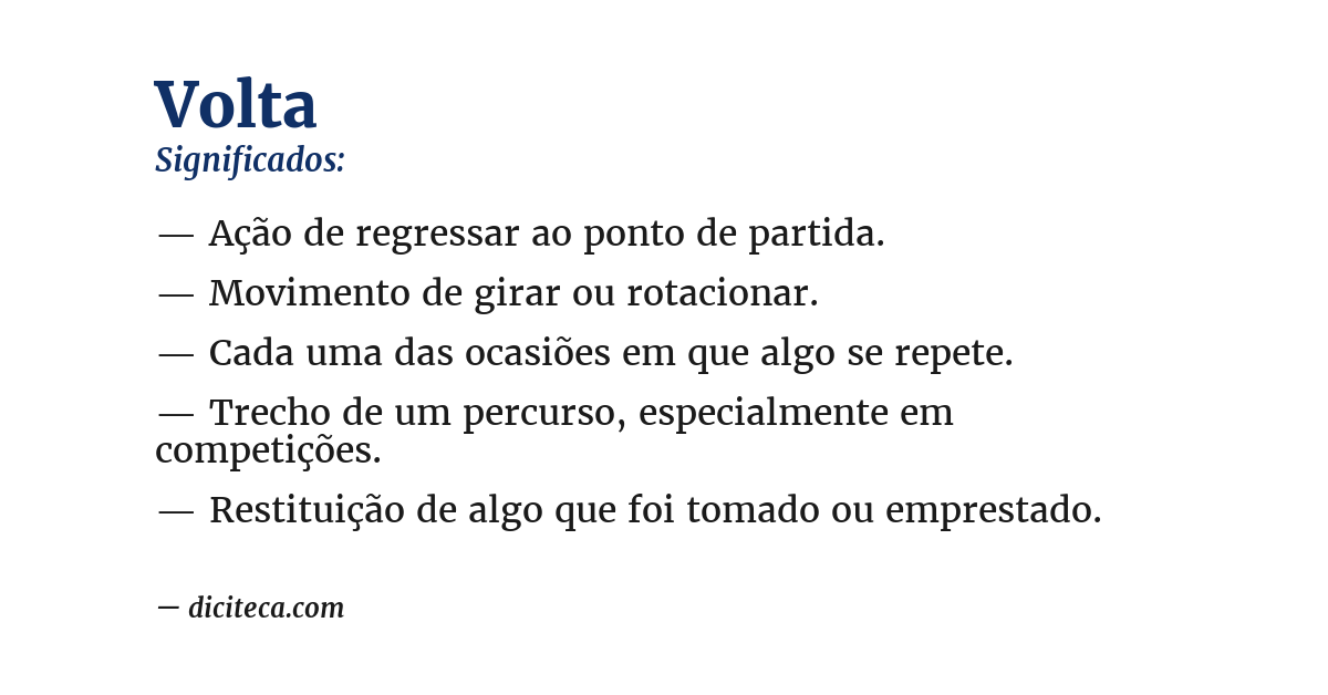 Significado de volta